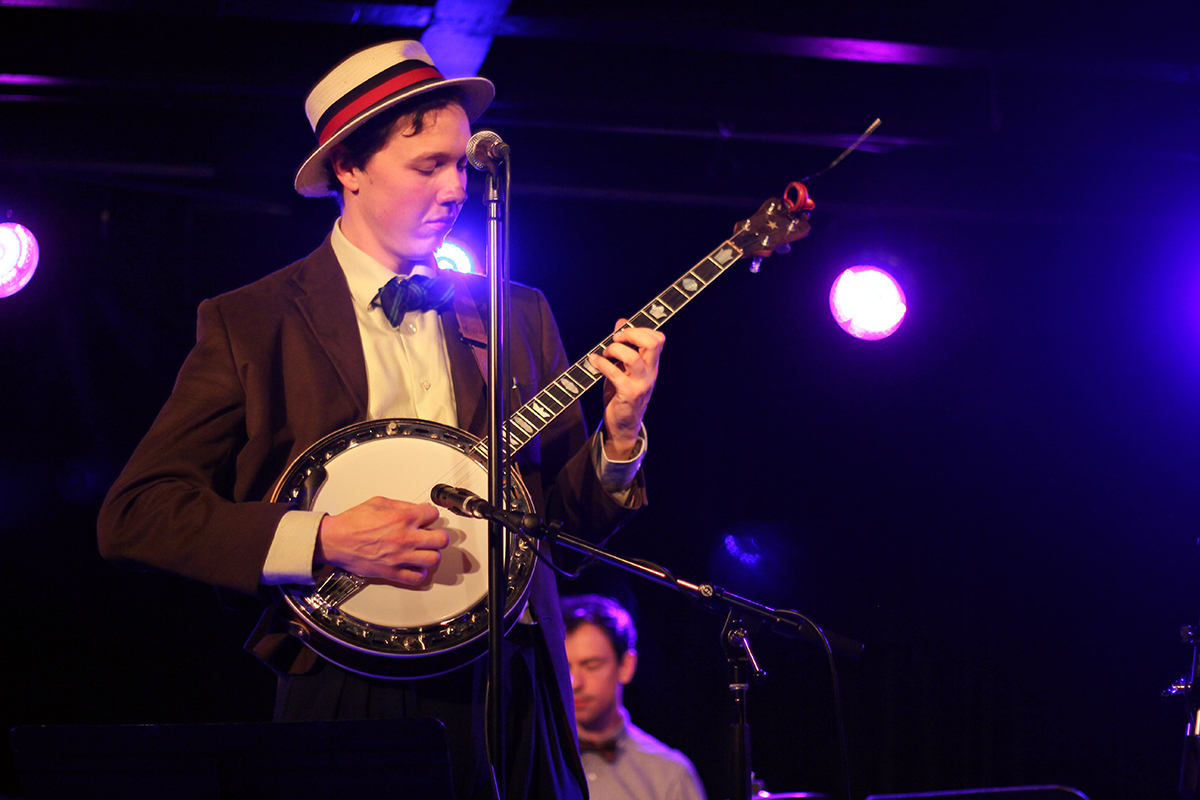 The Arntzen Brothers play the Bassment in Saskatoon, with Arnt Arntzen on banjo. Dummer Andrew Miller joined the Arntzens on stage. Photo taken Tuesday, April 23, 2013.