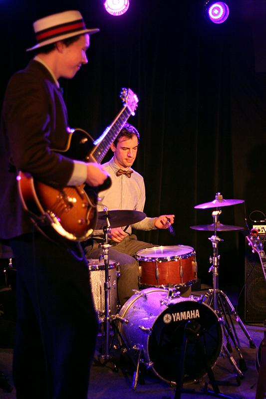 The Arntzen Brothers play the Bassment in Saskatoon, with Andrew Miller at the drum kit and Arnt Arntzen on guitar. Photo taken Tuesday, April 23, 2013.