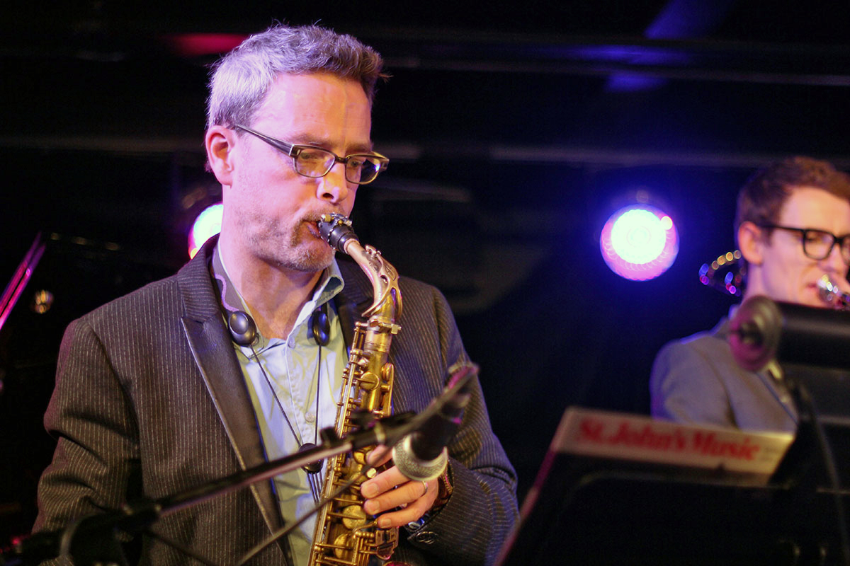 The Story of Jazz. The event was hosted by Mark DeJong on the saxophone. Photo taken Tuesday, April 30, 2013.