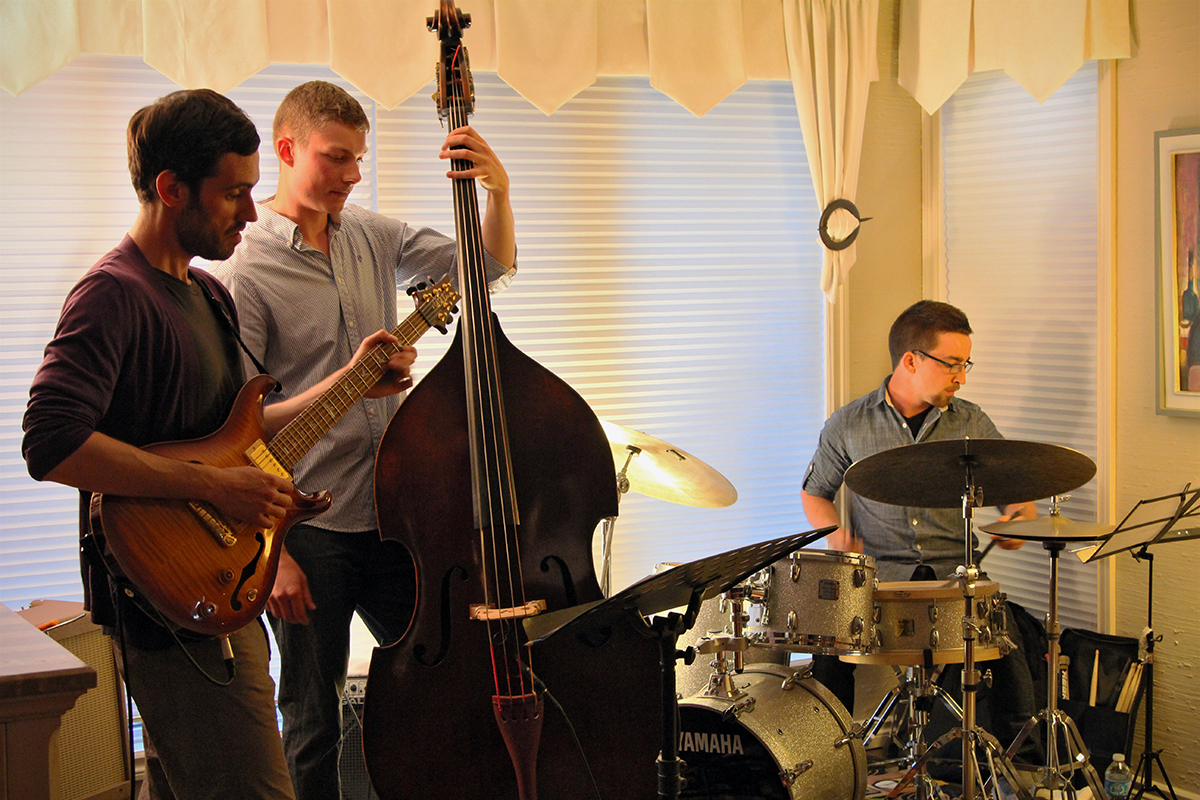The Soren Nissen, Ian Wright and Nate Renner trio. The trio played two full sets and an encore at the Saskatoon house show. Photo taken Friday, May 17, 2013.